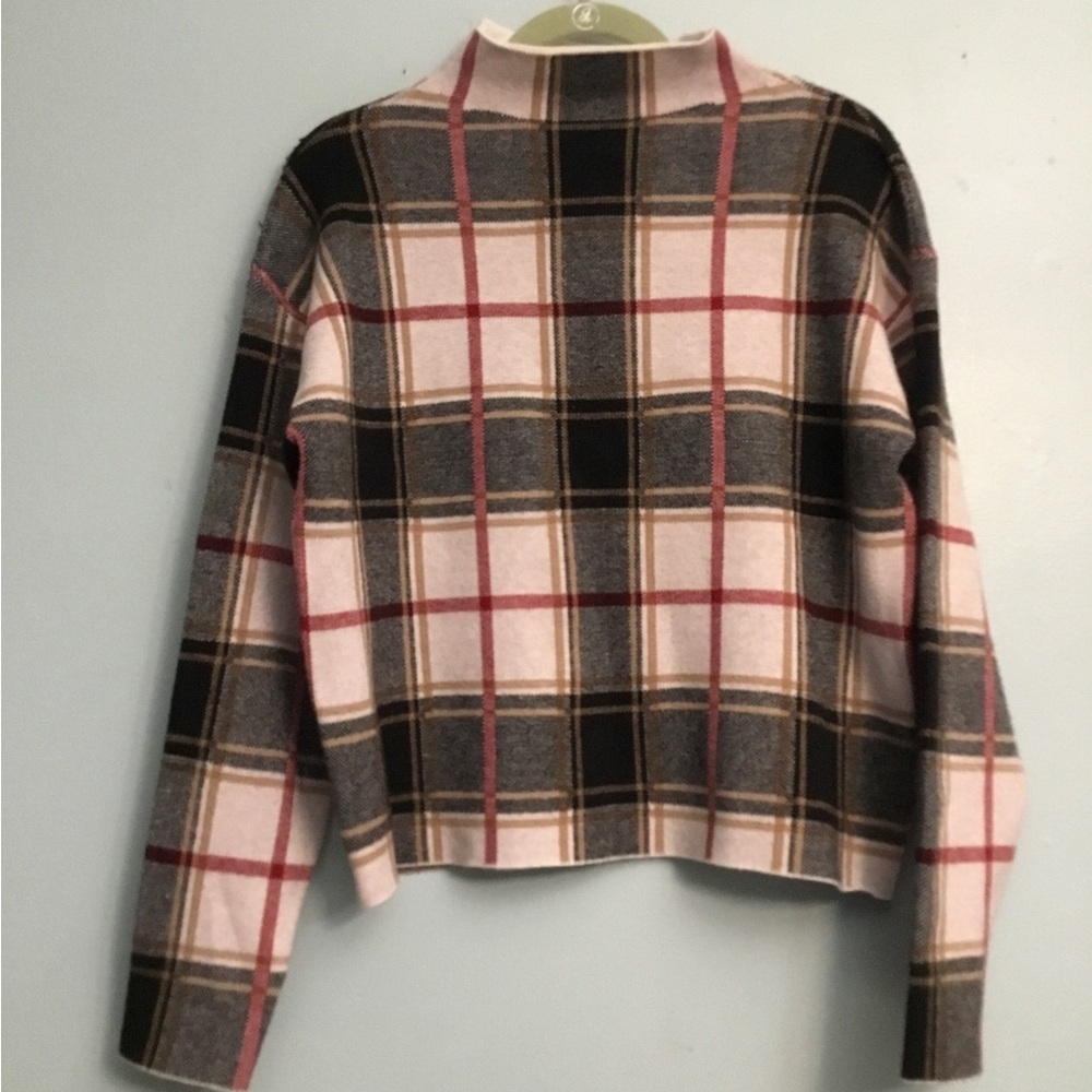 Tahari Checkered Turtleneck Sweater - Pink, Black, Cream - Picture 9 of 14